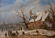 Esaias Van de Velde Winter landscape. Germany oil painting artist
